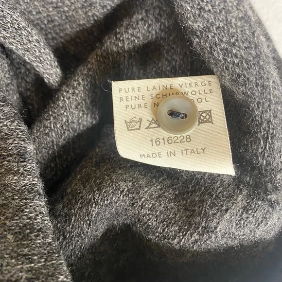 JEFF ROSE GRAY COLLARED SWEATER 100% PURE NEW WOOL